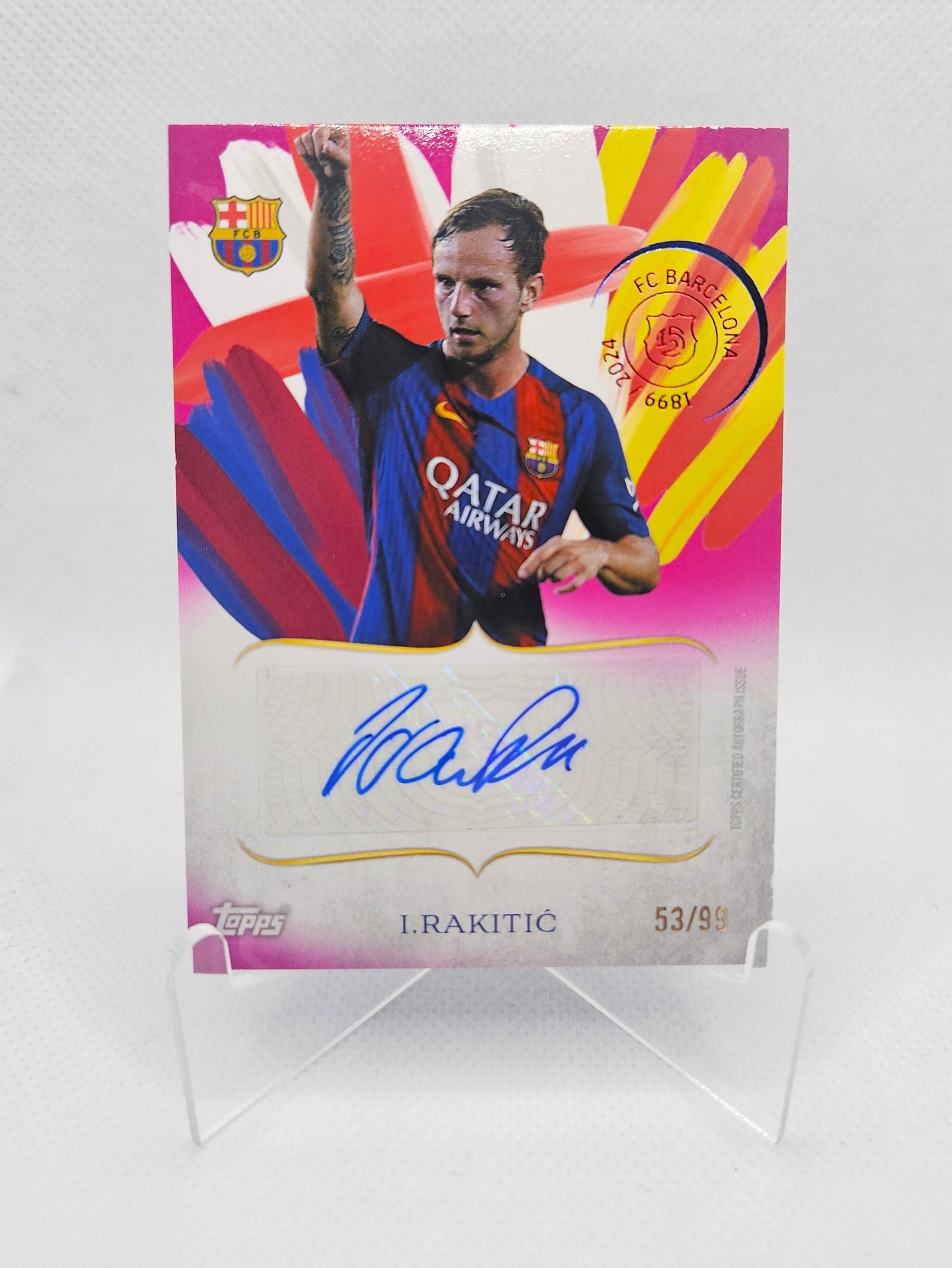 Ivan Rakitic /99 - Autógrafo original - 125 aniversario Barcelona