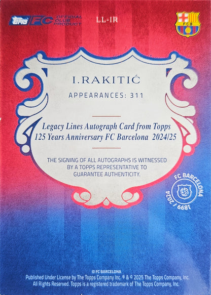 Ivan Rakitic /99 - Autógrafo original - 125 aniversario Barcelona