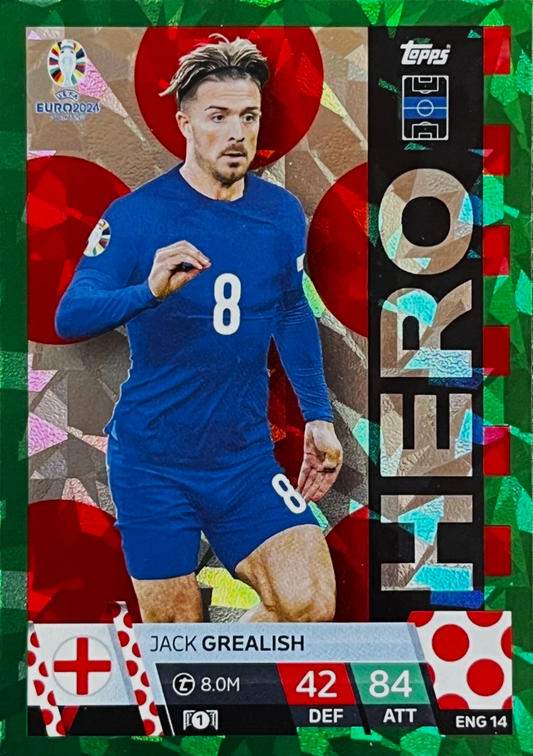 Jack Grealish - Green Hero - Match Attax UEFA Euro 2024 Germany