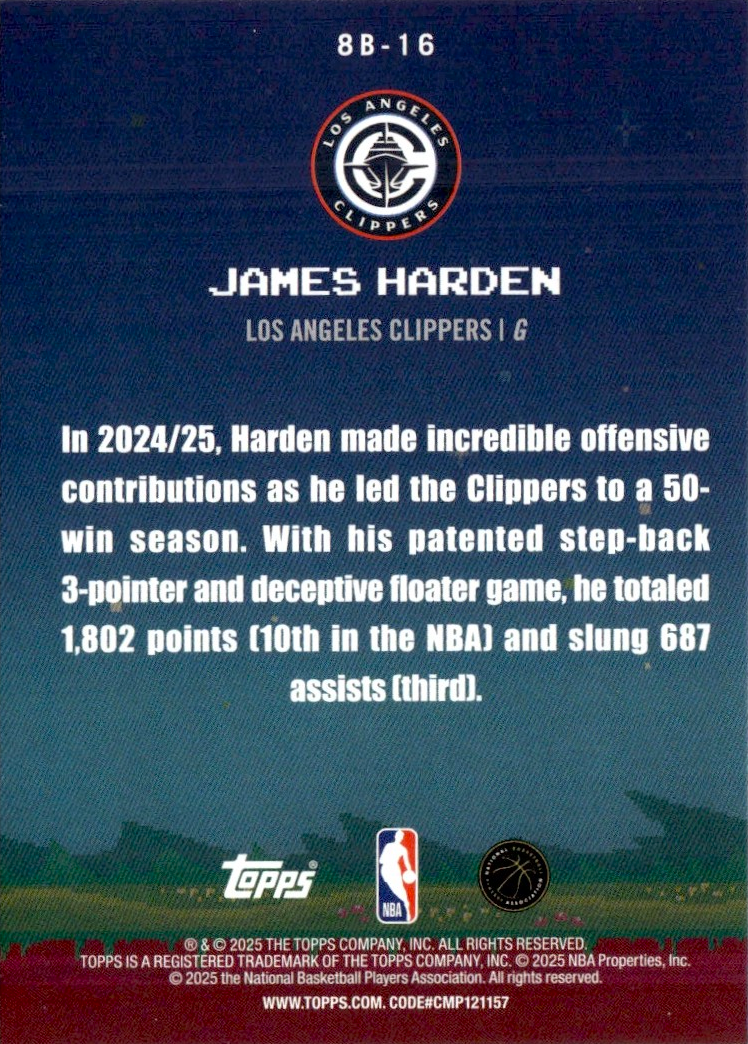 James Harden - 8-Bit Ballers - Topps NBA Basketball 25/26