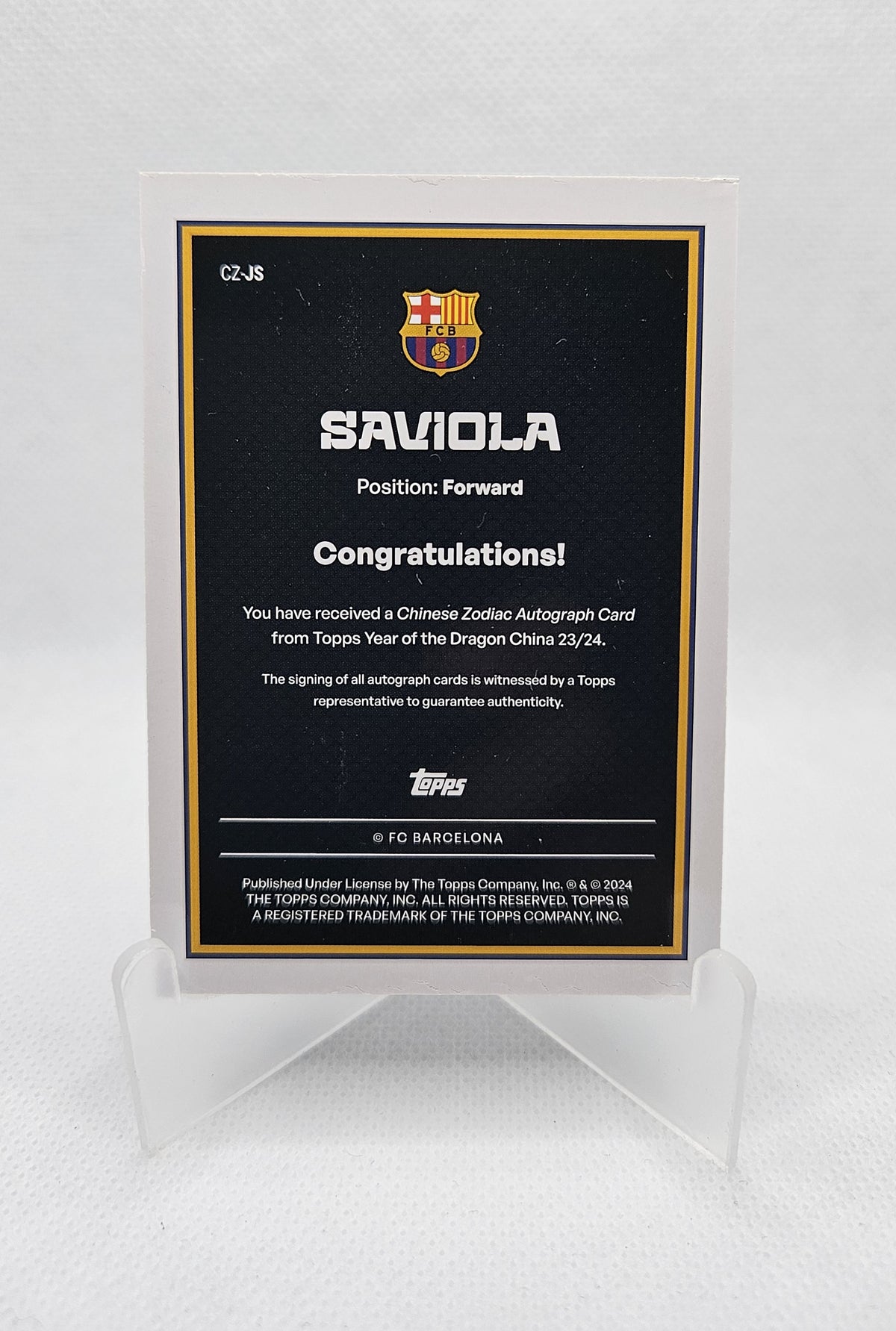 Javier Saviola - Autógrafo original Chinese Zodiac - Year of the Dragon China 23/24