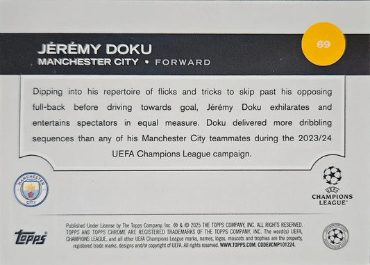 Jérémy Doku - Topps Chrome UEFA Club Competitions 24/25