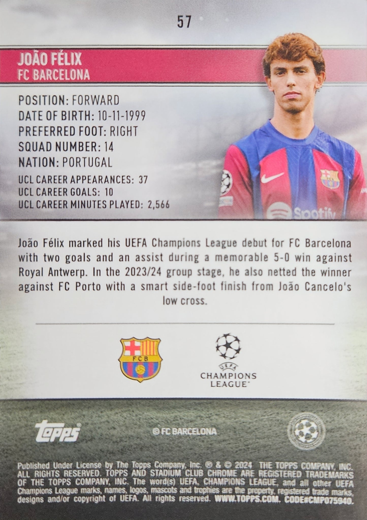 João Félix - Stadium Club Chrome 23/24
