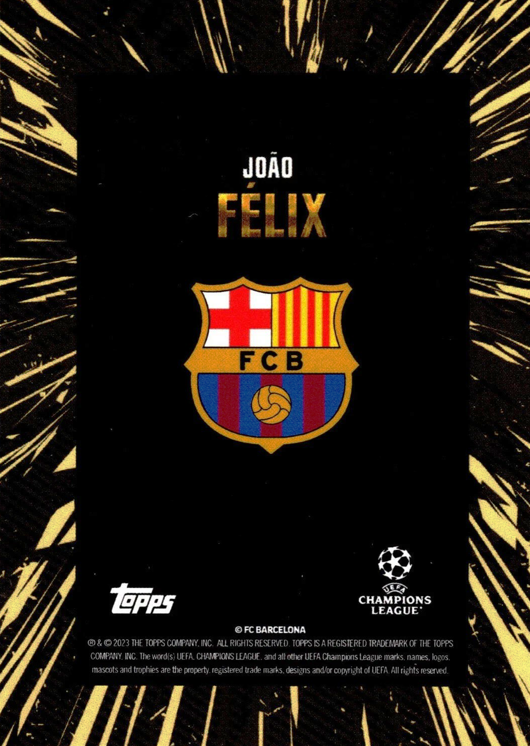 João Félix - Topps Gold UEFA Club Competitions 23/24