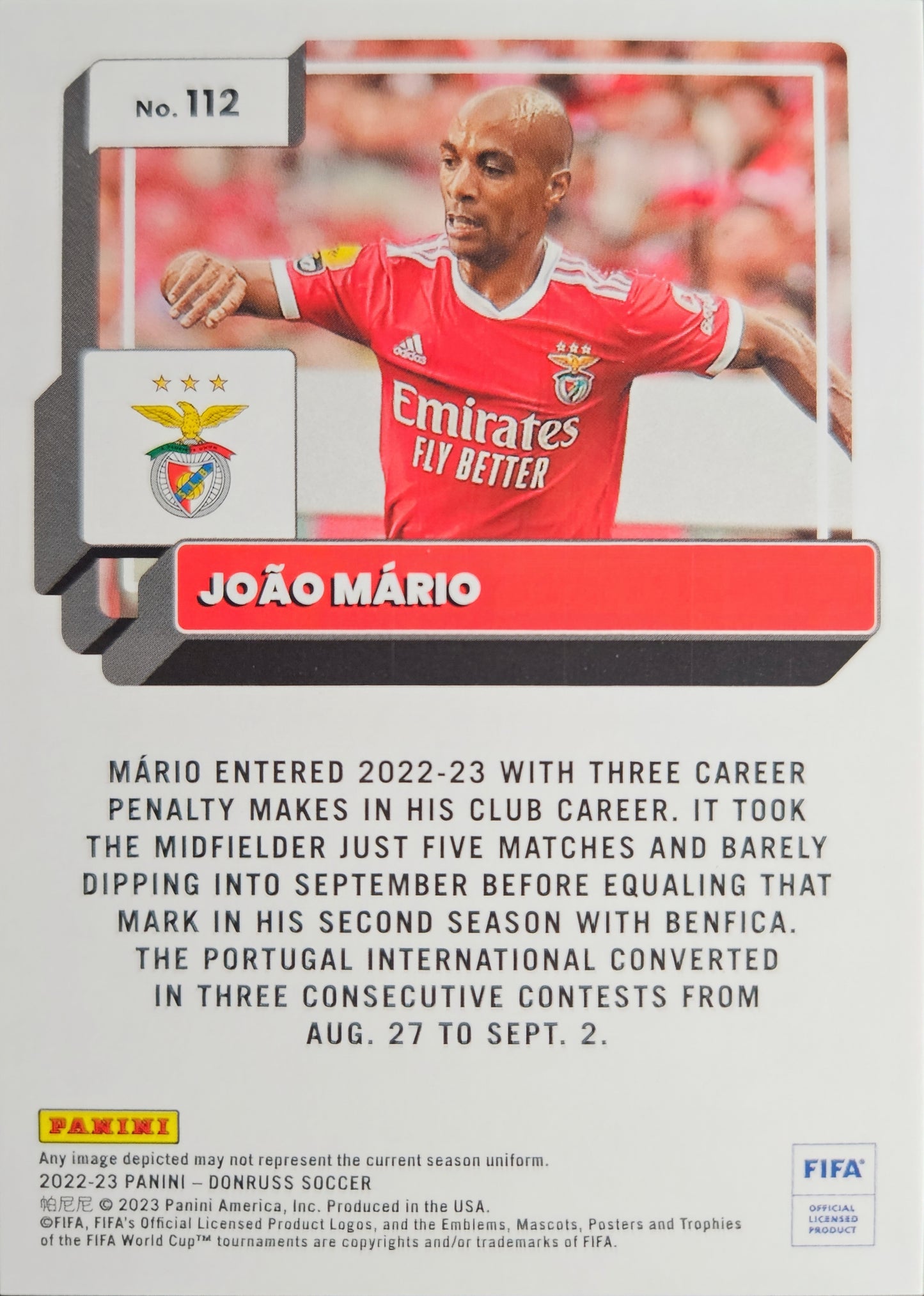 João Mário /199 - Donruss soccer 22/23