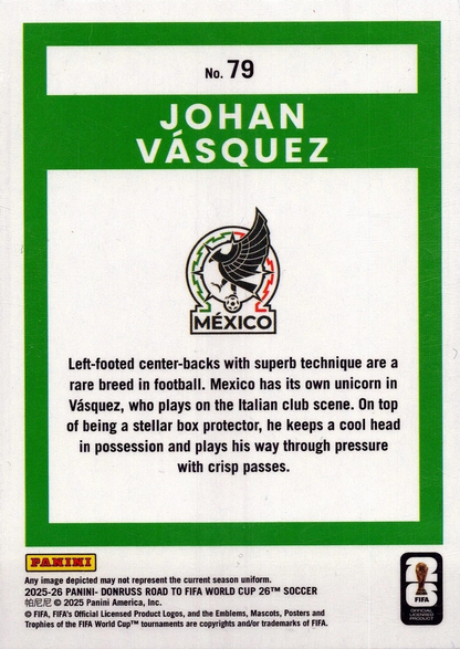 Johan Vásquez - Donruss Road to FIFA World Cup 26
