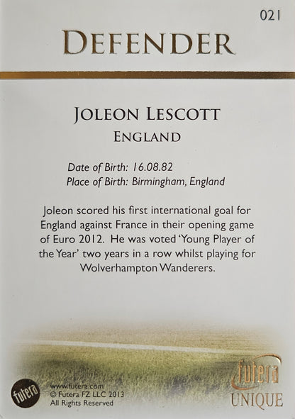 Joleon Lescott - Futera Unique 2013