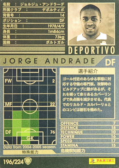 Jorge Andrade - European Clubs - WCCF 04/05
