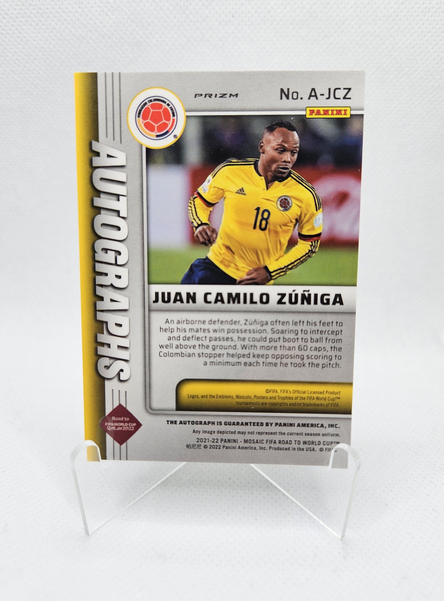Juan Camilo Zúñiga - Autógrafo original - Mosaic FIFA Road to World Cup 21/22