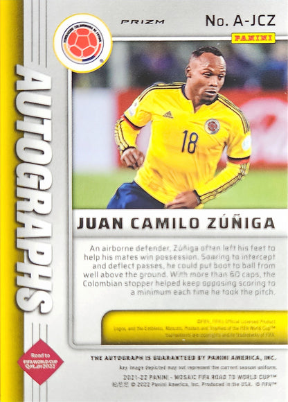 Juan Camilo Zúñiga - Autógrafo original - Mosaic FIFA Road to World Cup 21/22