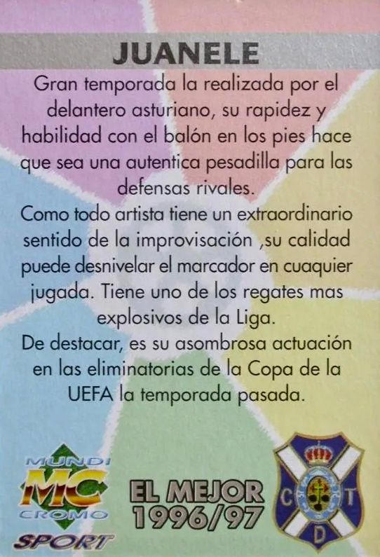 Juanele - El mejor 1996/97 - Las Fichas de la Liga 97/98