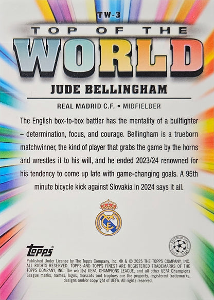 Jude Bellingham - Top of the World -  Topps Finest UEFA Club Competitions 24/25