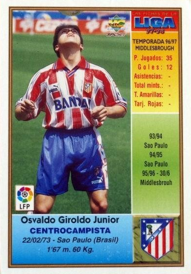 Juninho Paulista - Las Fichas de la Liga 97/98