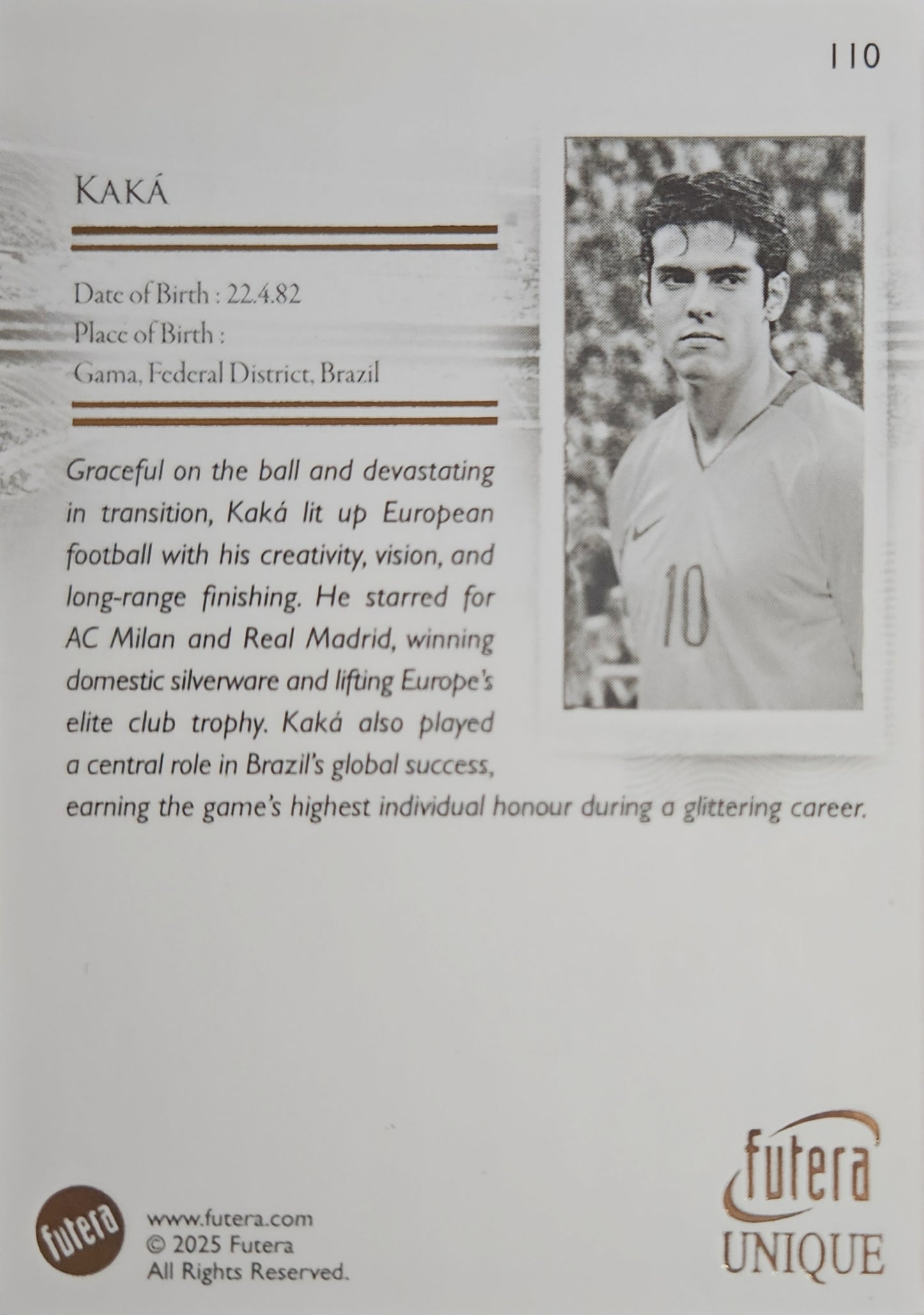 Kaká - The Greats - Futera Unique 2025