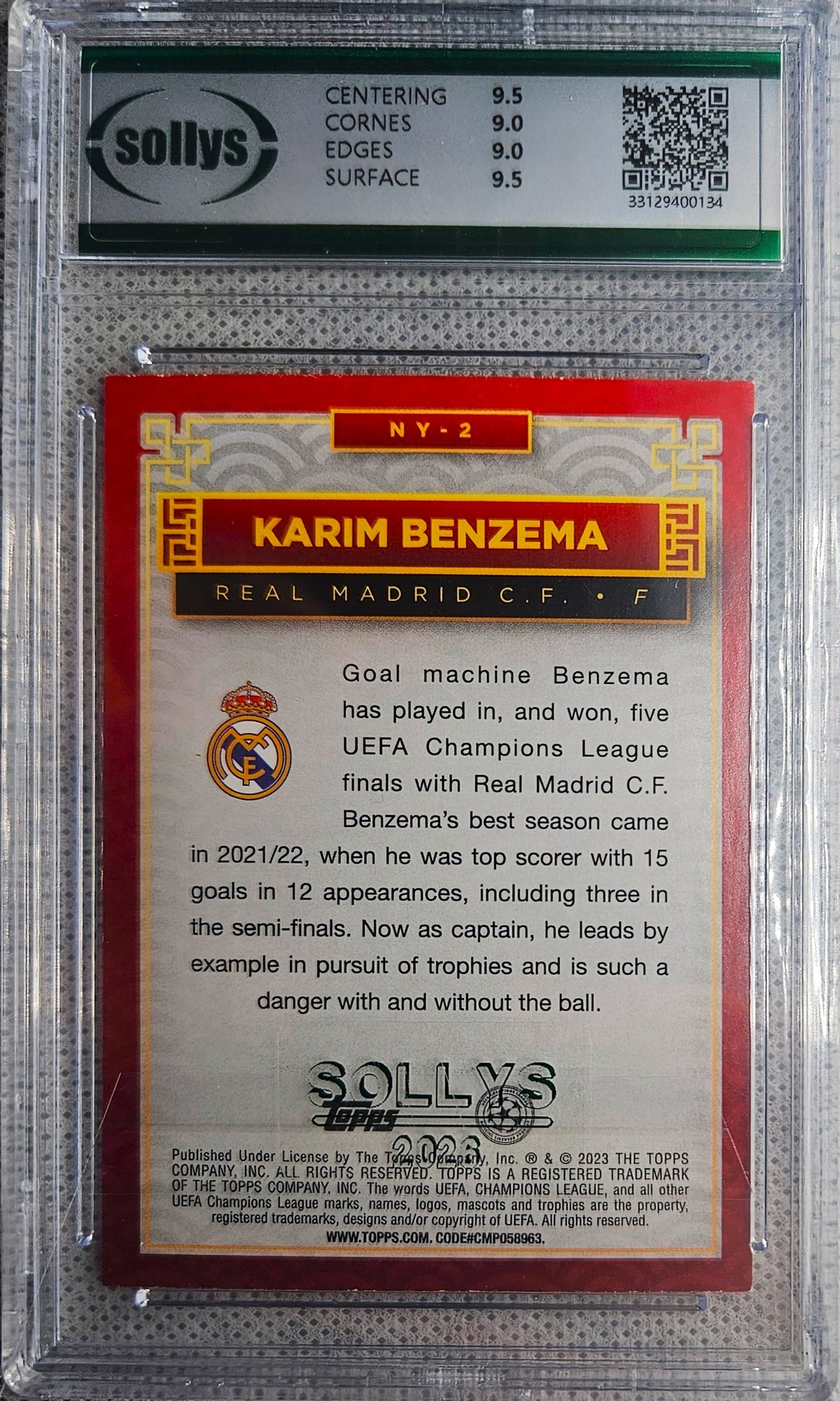 Karim Benzema - NY-2 - Sollys 9 - Topps UEFA Club Competitions Chinese New Year 22/23