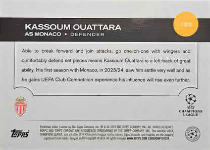 Kassoum Ouattara /199 (RC) - Topps Chrome UEFA Club Competitions 24/25