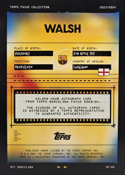 Keira Walsh - Autógrafo original - Focus Barcelona 23/24