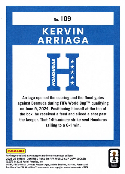 Kervin Arriaga (RC) - Donruss Road to FIFA World Cup 26