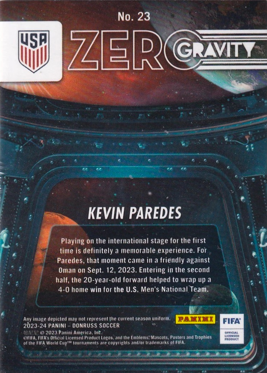 Kevin Paredes - Zero Gravity Bronze - Donruss Soccer 23/24