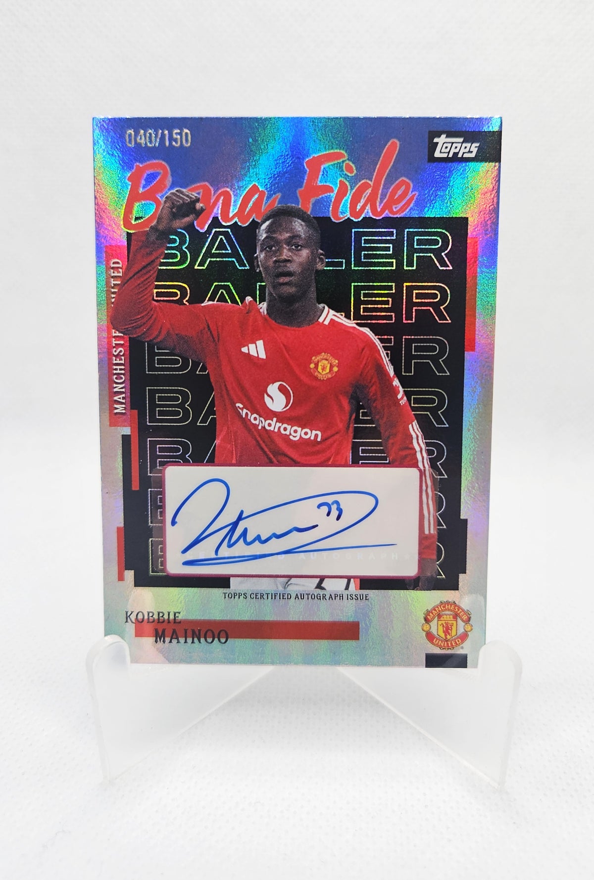 Kobbie Mainoo /150 - Autógrafo original - Team Set Manchester United 25/26