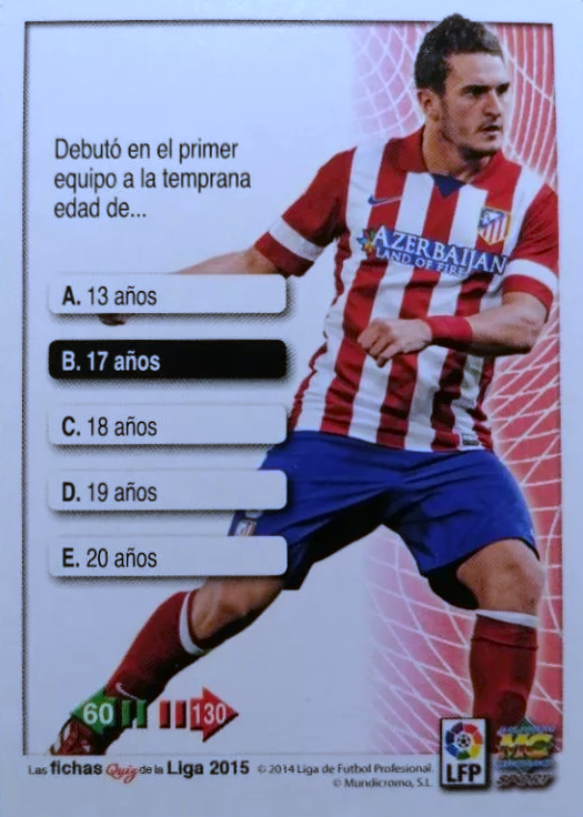 Koke - SuperStar - Las Fichas Quiz de la Liga 2015