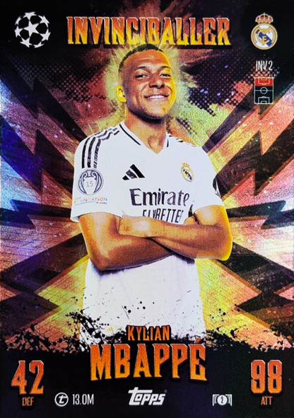 Kylian Mbappé - Invinciballers - Match Attax Extra UEFA Club Competitions 24/25