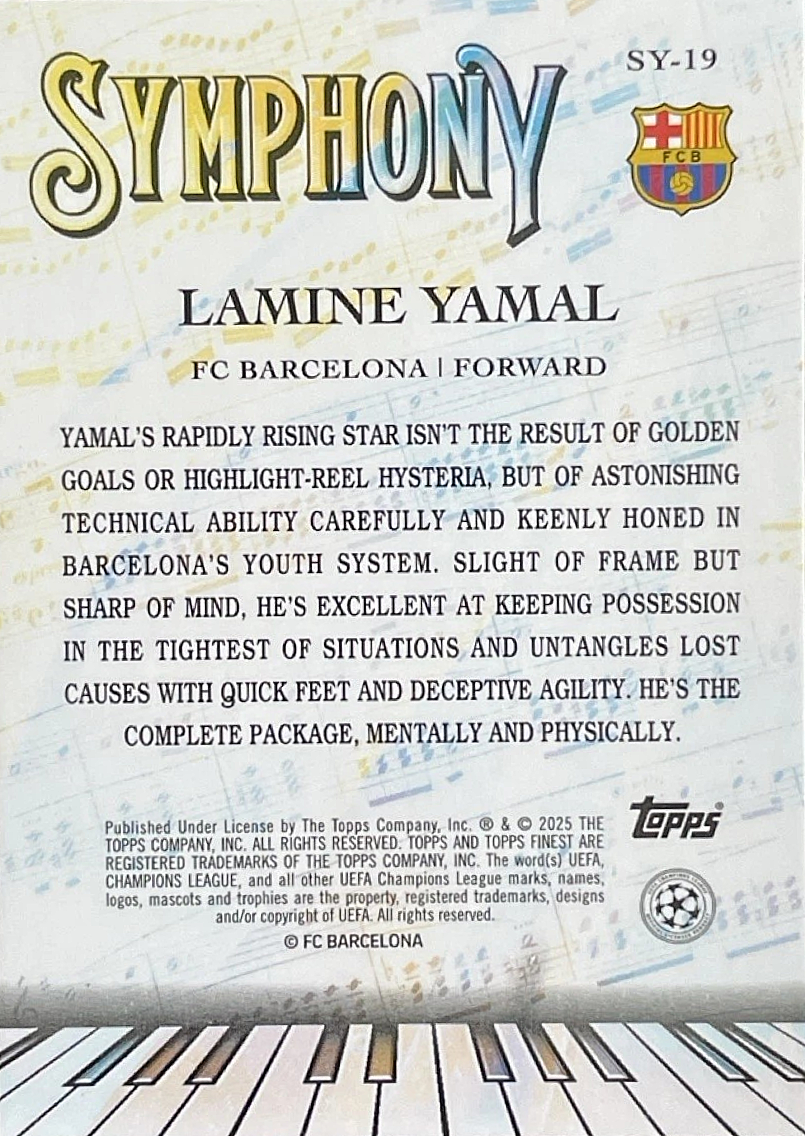 Lamine Yamal - Symphony - Topps Finest UEFA Club Competitions 24/25