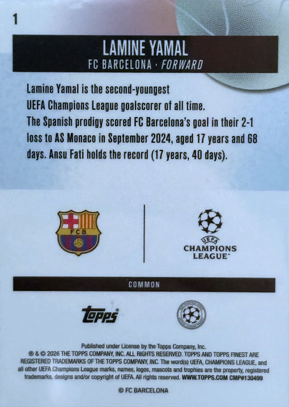 Lamine Yamal - Topps Finest UEFA Club Competitions 25/26