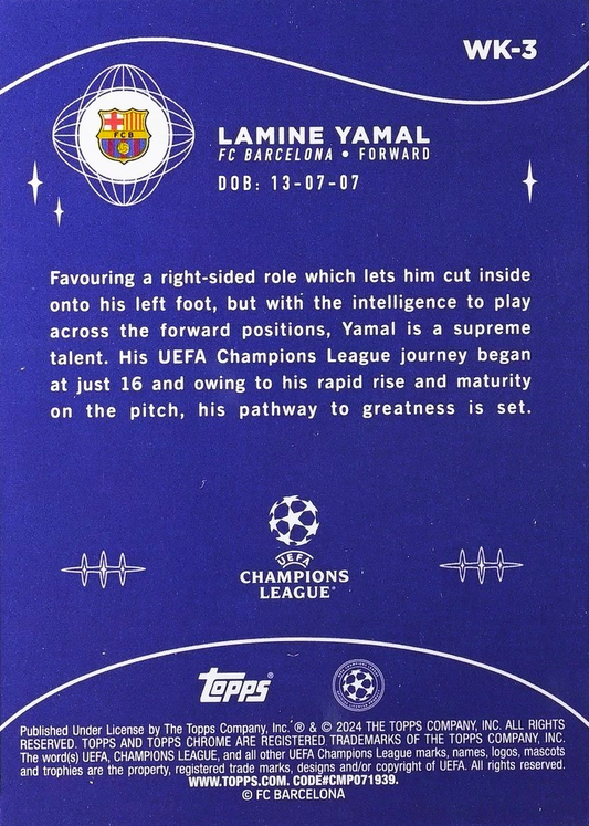 Lamine Yamal (RC) - Wonderkids - Topps Chrome UEFA Club Competitions 23/24