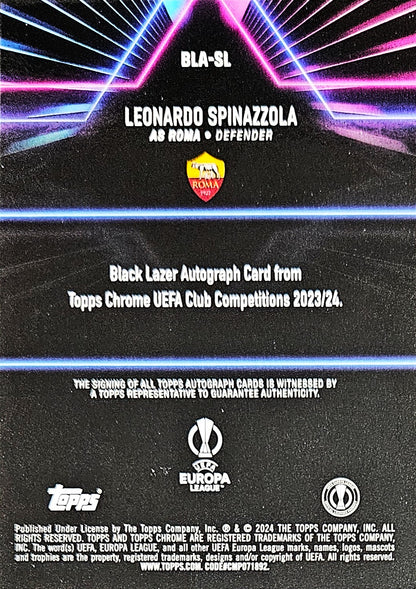 Leonardo Spinazzola - Autógrafo original - Topps Chrome UEFA Club Competitions 23/24