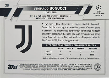 Leonardo Bonucci - Topps Chrome Sapphire UEFA Club Competitions 22/23
