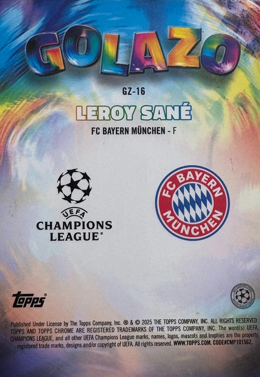 Leroy Sané - Golazo - Topps Chrome UEFA Club Competitions 24/25