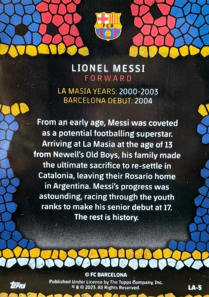 Lionel Messi - Made in La Masia - Topps Chrome Barcelona 22/23