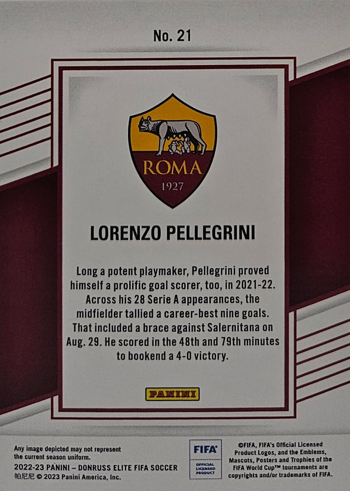 Lorenzo Pellegrini - Donruss Elite FIFA Soccer 22/23