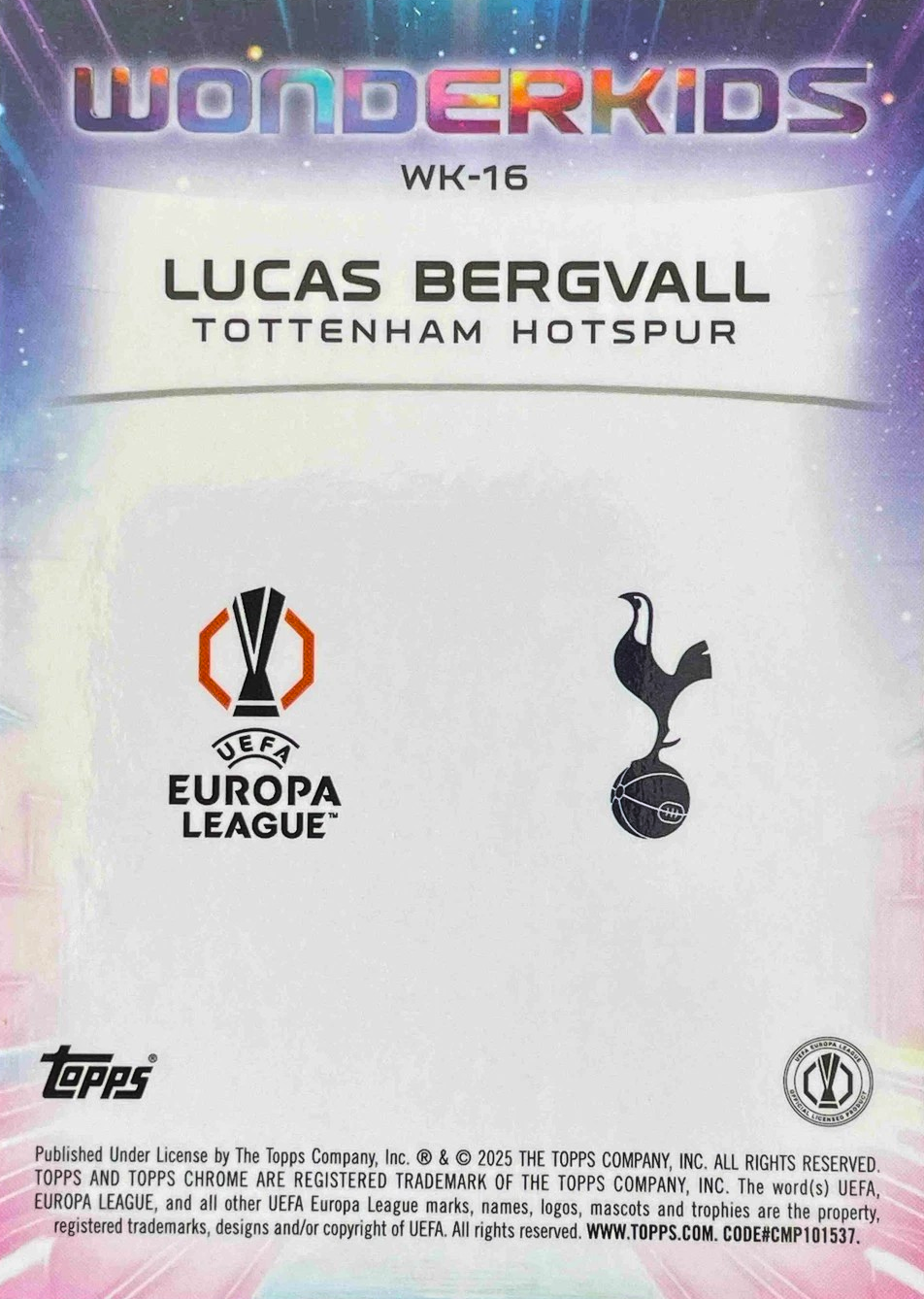 Lucas Bergvall (RC) - Wonderkids - Topps Chrome UEFA Club Competitions 24/25