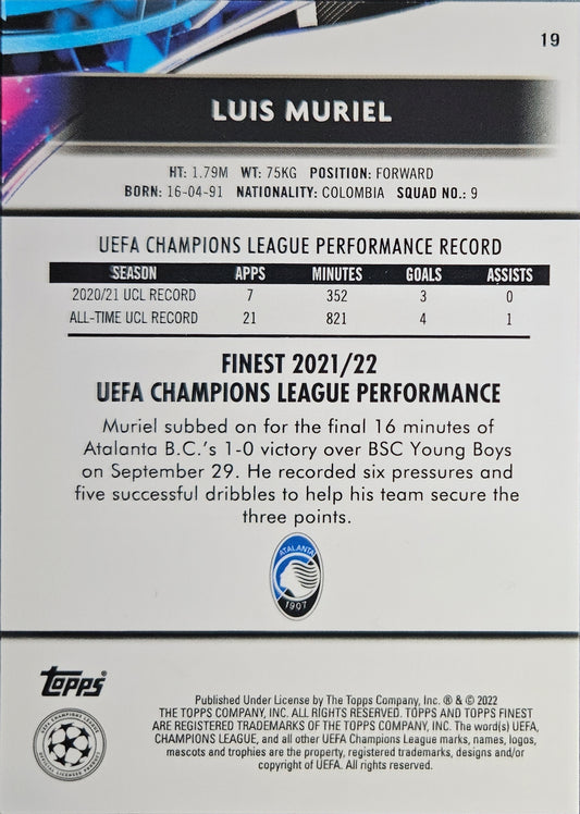 Luis Muriel - Topps Finest UEFA Club Competitions 21/22