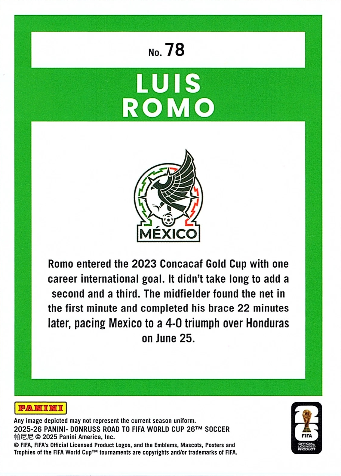 Luis Romo - Donruss Road to FIFA World Cup 26
