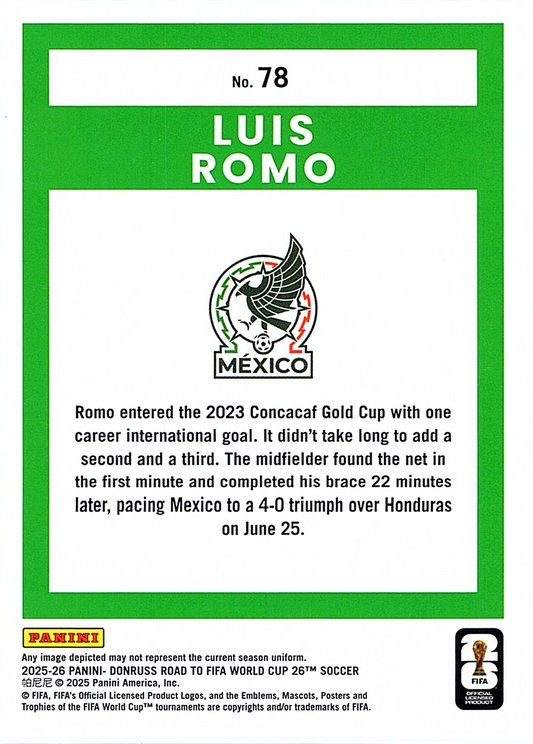 Luis Romo - Donruss Road to FIFA World Cup 26