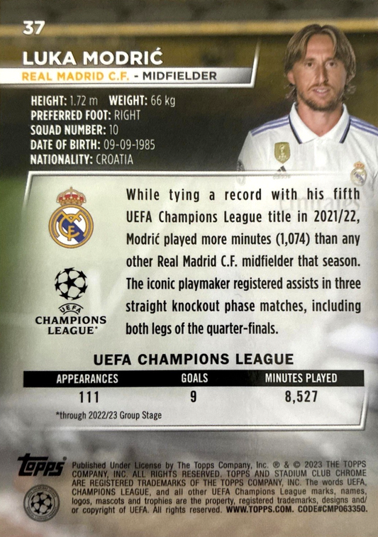 Luka Modrić - Stadium Club Chrome 22/23