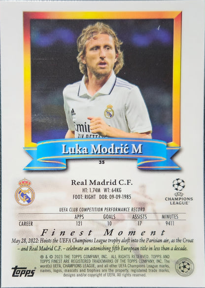 Luka Modric - Topps Finest Flashbacks UEFA Club Competitions 22/23