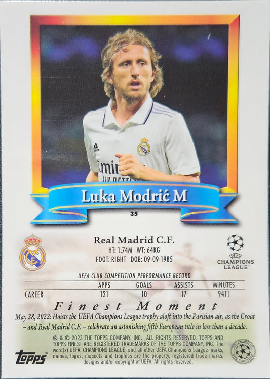 Luka Modric - Topps Finest Flashbacks UEFA Club Competitions 22/23