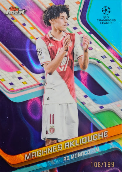 Maghnes Akliouche /199 - Topps Finest UEFA Club Competitions 24/25