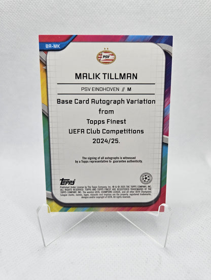 Malik Tillman /299 - Autógrafo original - Topps Finest UEFA Club Competitions 24/25