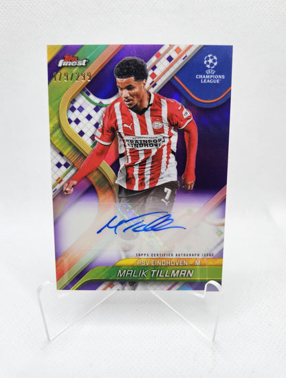 Malik Tillman /299 - Autógrafo original - Topps Finest UEFA Club Competitions 24/25