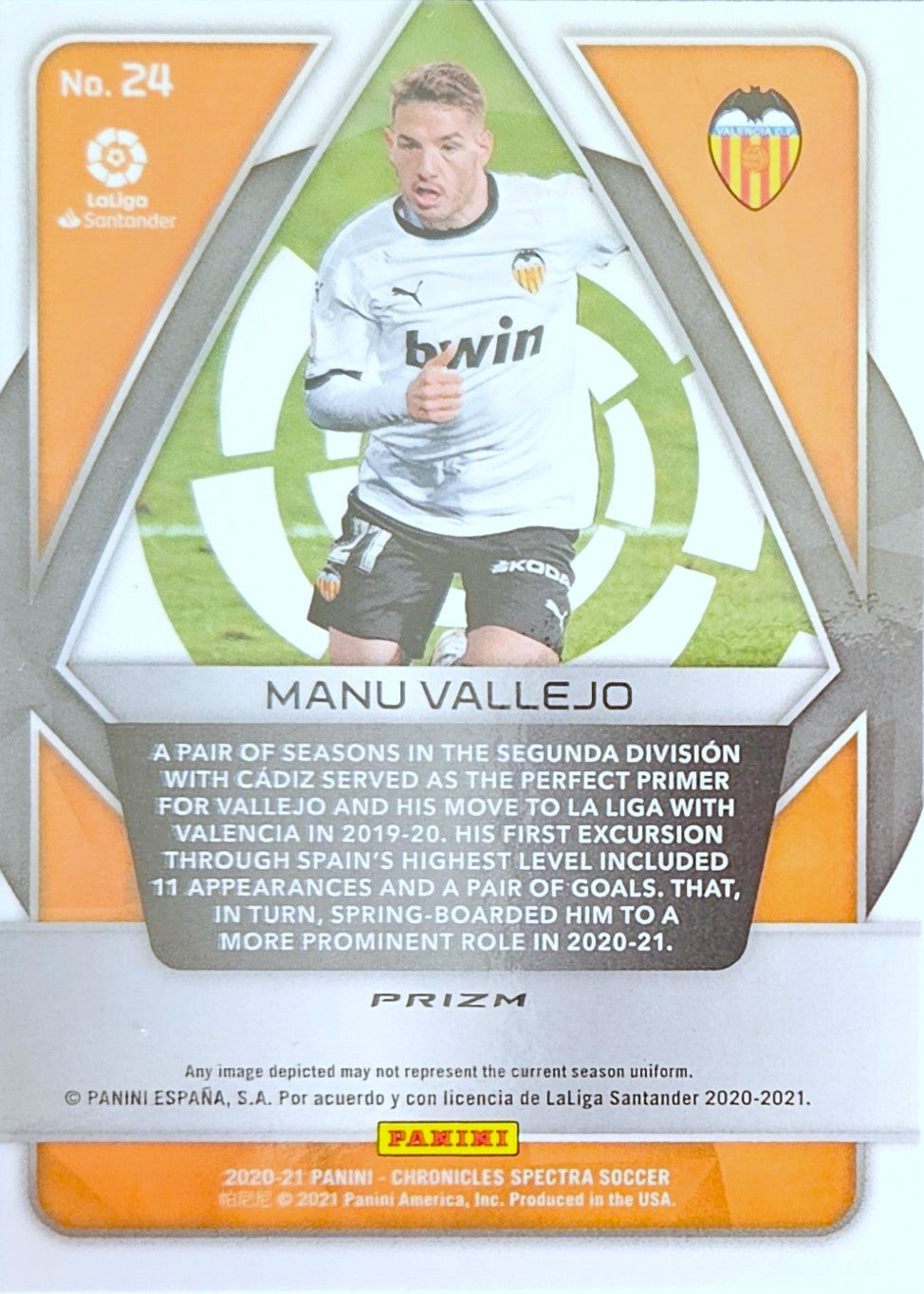 Manu Vallejo (RC) - Gold Power SP - Chronicles Spectra LaLiga 20/21