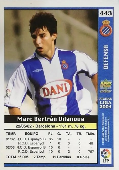 Marc Bertrán - Las Fichas de la Liga 2004