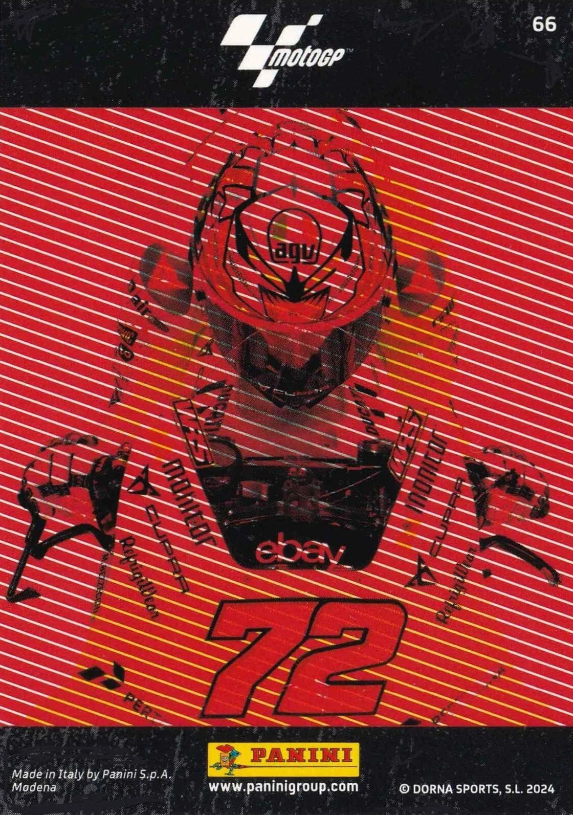 Marco Bezzecchi - Helmet - MotoGP 2024 75th Anniversary