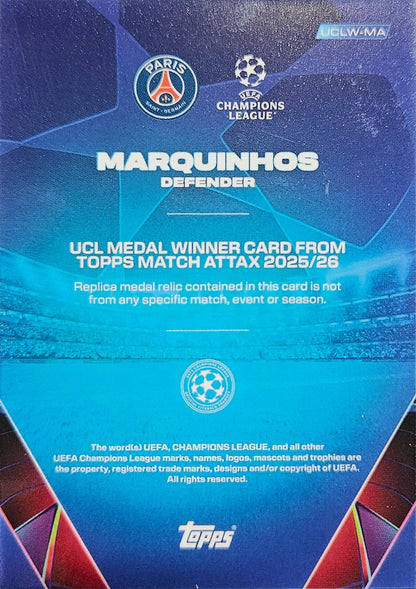 Marquinhos - Medal Winner - Match Attax UEFA Club Competition 25/26