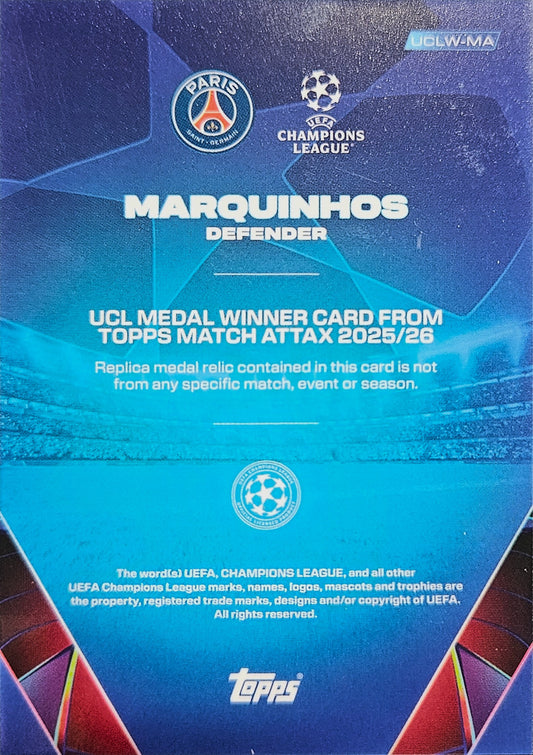 Marquinhos - Medal Winner - Match Attax UEFA Club Competition 25/26