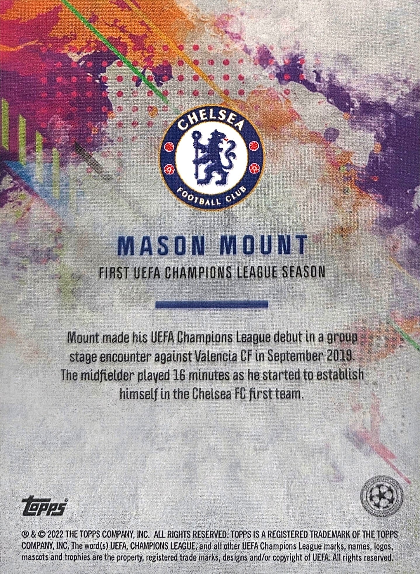 Mason Mount - First UEFA Champions League Season - Future Champions by Mason Mount 2022